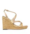 Jimmy Choo Ayla 110 Wedge Sandals In Gold