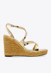 Jimmy Choo Ayla 110 Wedge Sandals In Gold