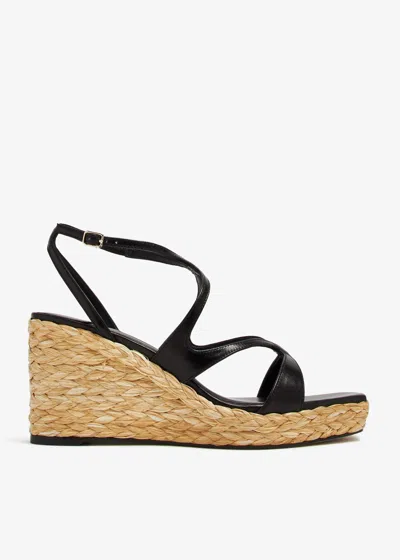 Jimmy Choo Ayla 85 Ctq Black Leather Heels In Multi