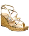 Jimmy Choo Ayla 110 Wedge Sandals In Gold