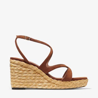 Jimmy Choo Ayla 85 Suede Platform Espadrilles In Tan