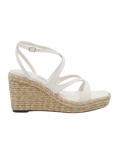 Jimmy Choo Ayla 85 Platform Espadrilles In White