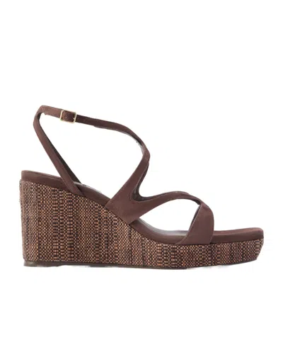 Jimmy Choo Ayla 85 Wedge Heeled Sandals In Brown