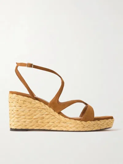 Jimmy Choo Ayla 85 Raffia Wedge Strappy Espadrilles In Multi