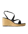 Jimmy Choo Ayla Square-toe Wedge Sandals In Nude