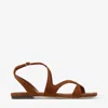 Jimmy Choo Ayla Flat Suede Leather Sandals In Neutral