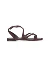 Jimmy Choo Ayla Brown Sandals With Square Toe And Ankle Buckle Closure In Suede Woman In Brown