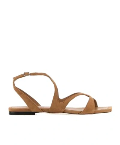Jimmy Choo Ayla Flat Sandals In Brown