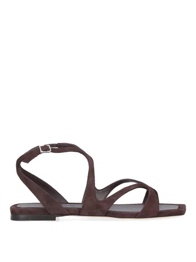 Jimmy Choo Ayla Flat Sandals In Burgundy