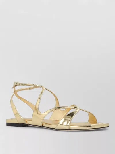 JIMMY CHOO LEATHER FLAT SANDALS