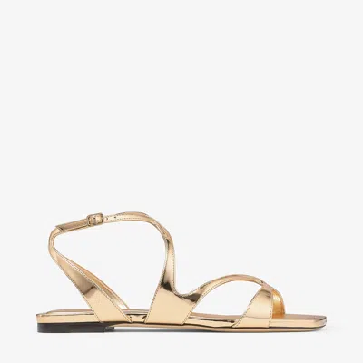 Jimmy Choo Ayla Metallic Leather Ankle-strap Sandals In Silver