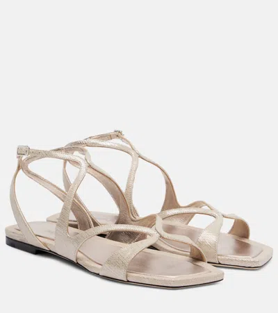 Jimmy Choo Ayla Leather Sandals In Neutral
