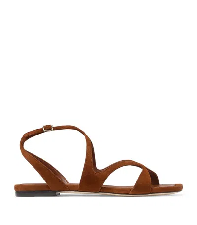 Jimmy Choo Ayla Leather Sandals In Brown