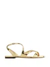 Jimmy Choo Ayla Metallic Leather Flat Sandals In Gold