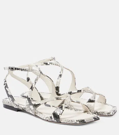 Jimmy Choo Ayla Leather Sandals In Roccia