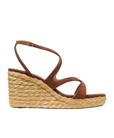 Jimmy Choo Ayla 85 Raffia Wedge Strappy Espadrilles In Multi