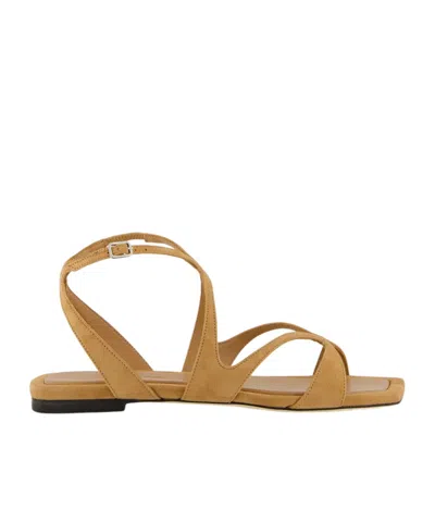 JIMMY CHOO AYLA STRAP FLAT SANDALS