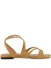 Jimmy Choo Ayla Strap Flat Sandals In Brown