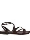Jimmy Choo Ayla Strappy Flat Sandals In Brown