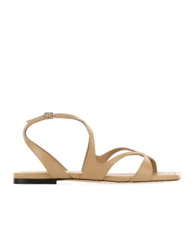 Jimmy Choo Nappa Leather Ayla Sandals Flat Sole In Multi