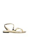 Jimmy Choo Ayla Metallic Leather Flat Sandals In Gold