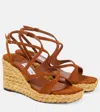 Jimmy Choo Ayla 85 Wedge Heel Espadrille Sandals In Brown