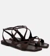 Jimmy Choo Ayla Brown Sandals With Square Toe And Ankle Buckle Closure In Suede Woman In Brown