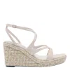 Jimmy Choo Leather Espadrille Wedge Sandals In White