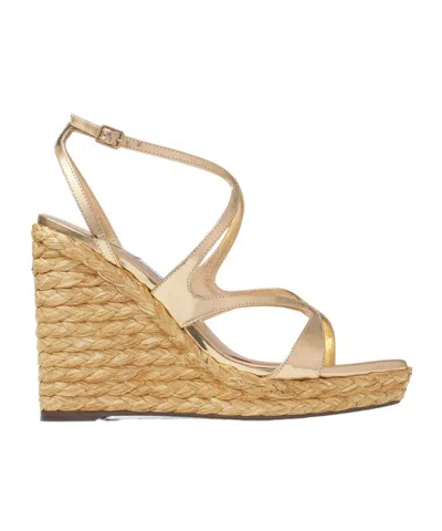 Jimmy Choo Ayla Wedges Sandals In Nude