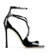 Jimmy Choo Azia95 Sandals With Squared Open Toe And Ankle Strap In Black