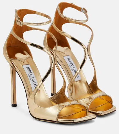 JIMMY CHOO AZIA 110 PATENT LEATHER SANDALS