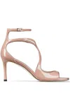 Jimmy Choo Azia 95mm Leather Metallic Sandals