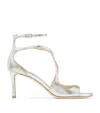Jimmy Choo Gleaming Open-toe Sandals With Delicate Ankle Strap In Silver