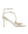 Jimmy Choo Gleaming Open-toe Sandals With Delicate Ankle Strap In White