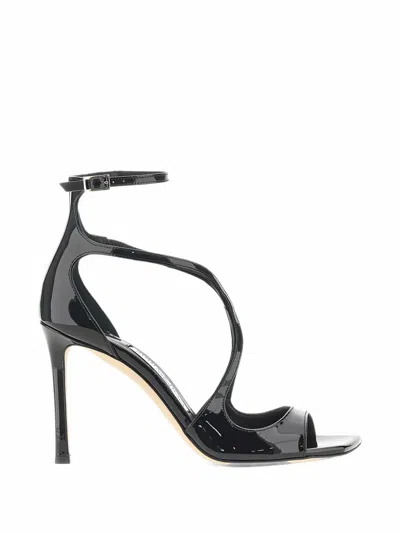 Jimmy Choo Azia 95 Black Patent-leather Sandals