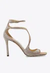 Jimmy Choo Azia 95mm Crystal-embellished Sandals In Beige