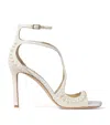Jimmy Choo Azia 95 Sandals With Pearls In White