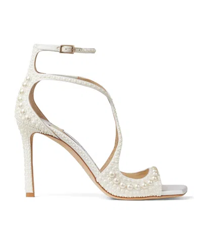 JIMMY CHOO AZIA 95 EMBELLISHED SANDALS
