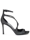 Jimmy Choo Square-headed High-heeled Sandals In Black
