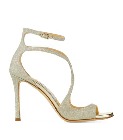 JIMMY CHOO AZIA 95 GLITTER SANDALS