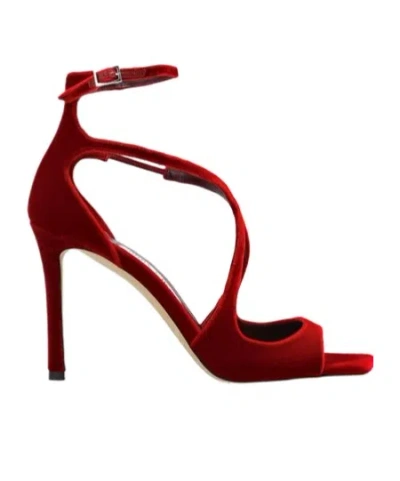 Jimmy Choo Azia 95 Heeled Strap Sandals In Red