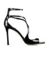 Jimmy Choo Womens Black Azia 110 Strappy Patent Leather Sandals In Black
