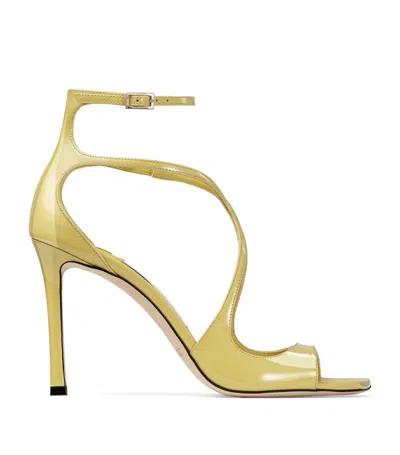 Jimmy Choo Azia 95 Leather Heeled Sandals In Yellow