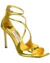 Jimmy Choo Citrine Liquid Metal Leather Azia 95 Sandals