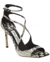 Jimmy Choo Azia 95 Sandals In Python Print Leather In Brown