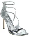 Jimmy Choo Azia 95 Metallic Leather Sandals In Silver