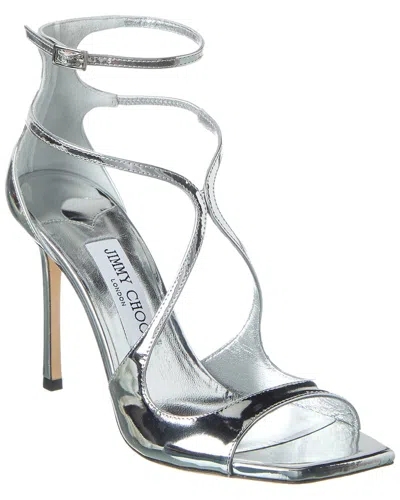 Jimmy Choo Azia 95 Leather Sandal In Silver