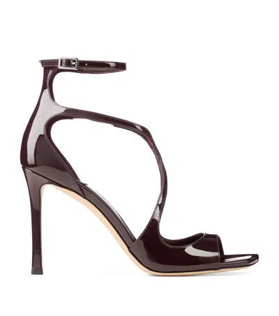 Jimmy Choo Azia 95 Leather Sandals In Burgundy