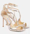 Jimmy Choo Azia 95 Leather Sandals In Silver