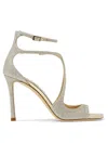 Jimmy Choo Silver Azia 95 Heeled Sandals In Silver